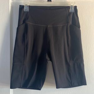 Girlfriend Black High-Rise Pocket Bike Shorts